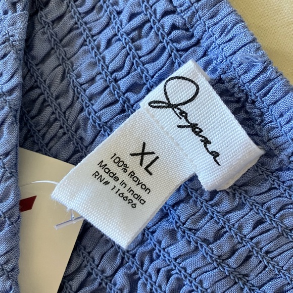 JAPNA Light Blue Tank Smocked Rayon Wide Leg Pants Jumpsuit Size XL NWT - Picture 12 of 13